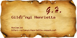 Gilányi Henrietta névjegykártya